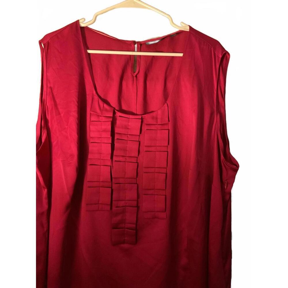 Semantiks Sleeveless Stretch Silk Pink Blouse with pleats Size 22W - Picture 2 of 9